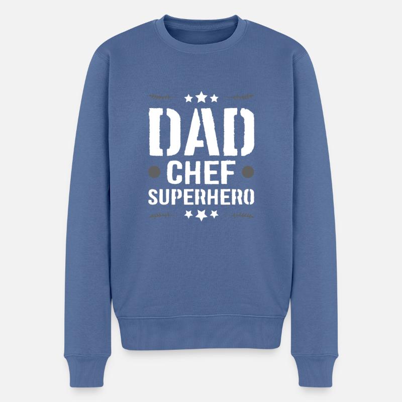Papa Super-héros Papa - Pull Premium bio Homme - bleu pigeon