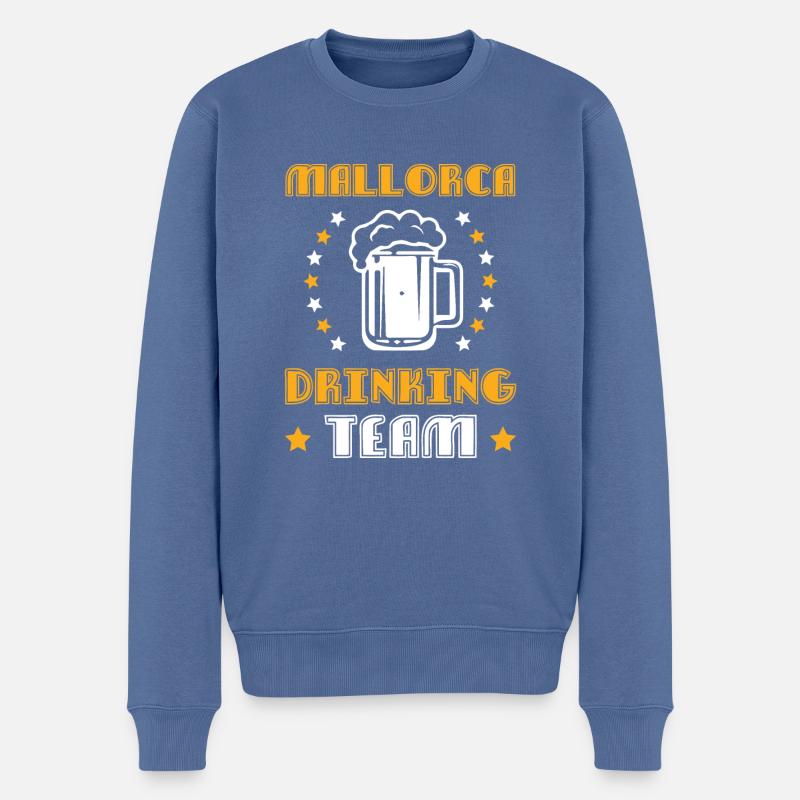 Mallorca Drinking Team - Männer Premium Bio Pullover - Taubenblau