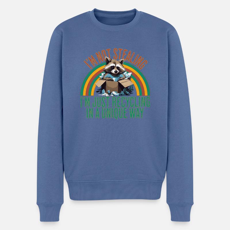 Je ne vole pas, je recycle simplement dans un - Pull Premium bio Homme - bleu pigeon