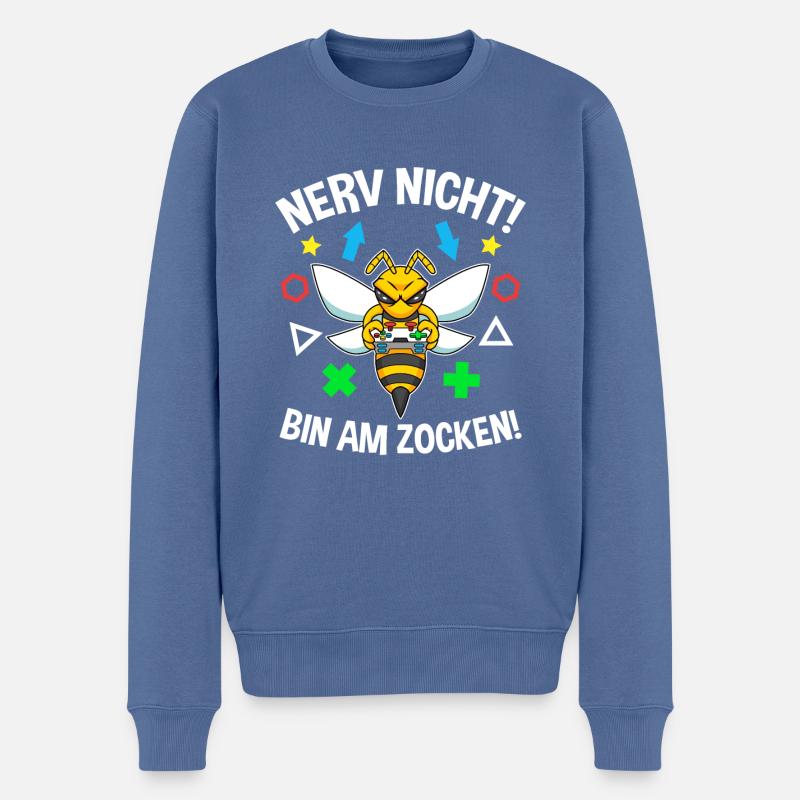 Controller Videospiel Zocker Gamer Computerspiel - Männer Premium Bio Pullover - Taubenblau