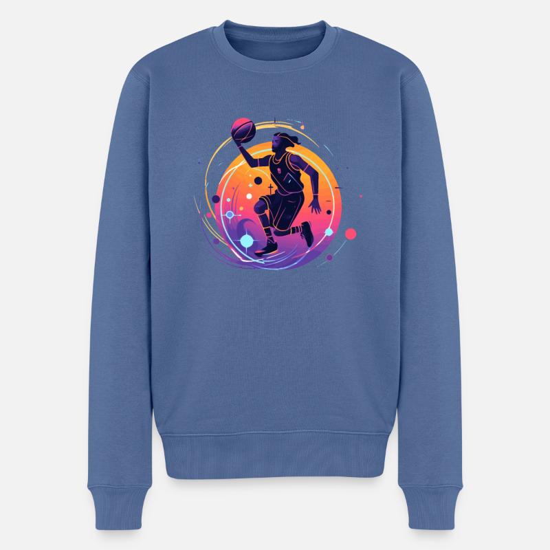 BASKETBALL für immer! - Männer Premium Bio Pullover - Taubenblau