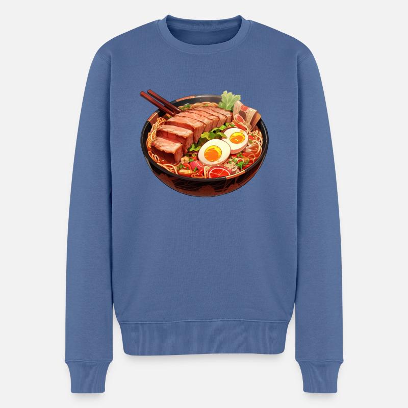Anime Ramen Nudeln - Männer Premium Bio Pullover - Taubenblau