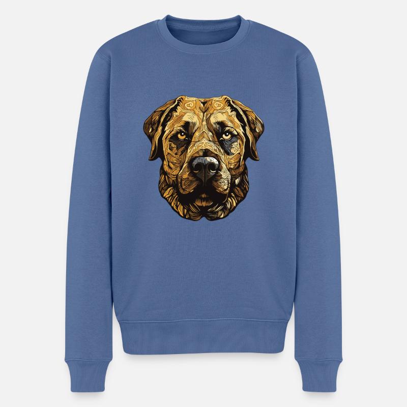 Portrait de chien Kangal - Pull Premium bio Homme - bleu pigeon