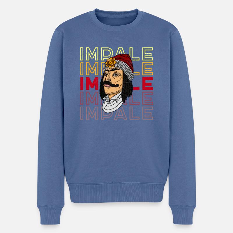 Balkans Bucarest Roumanie Histoire Vlad - Pull Premium bio Homme - bleu pigeon