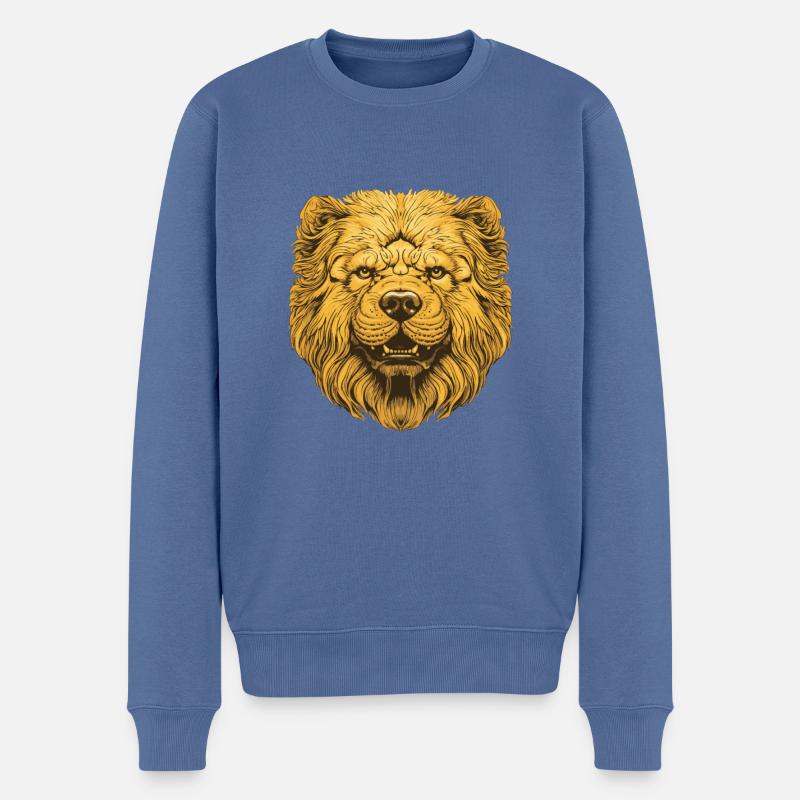 Chow Chow Hund Portrait - Männer Premium Bio Pullover - Taubenblau