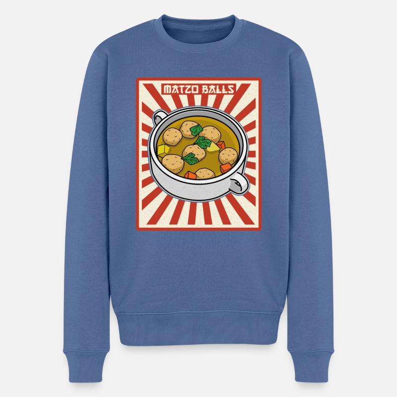 Matzenbällchen Shalom Israel Matzah Küche - Männer Premium Bio Pullover - Taubenblau
