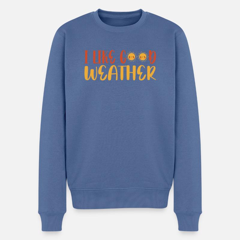 Ich Mag Gutes Wetter - Männer Premium Bio Pullover - Taubenblau