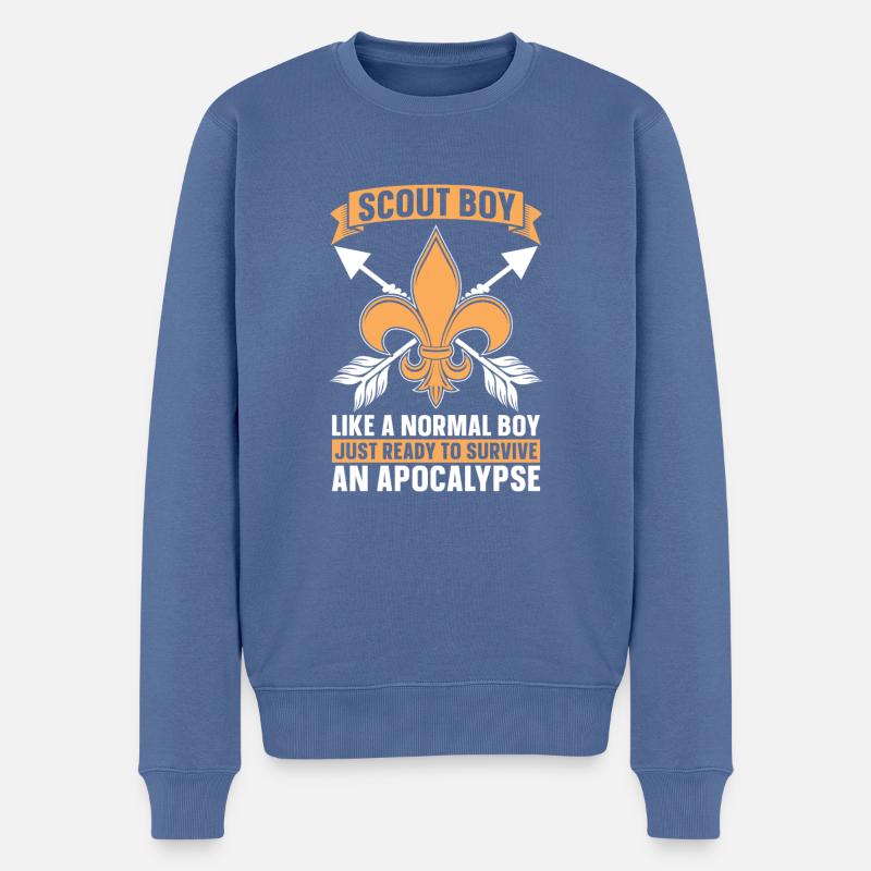 Pfadfinder Junge - Männer Premium Bio Pullover - Taubenblau