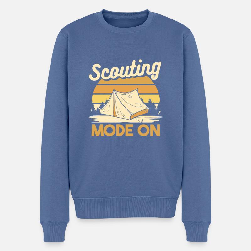 Mode Pathfinder activé - Pull Premium bio Homme - bleu pigeon