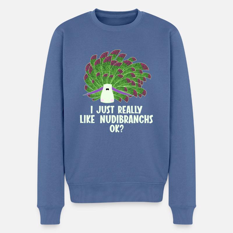 Nudibranch Nacktkiemer Nacktschnecken - Männer Premium Bio Pullover - Taubenblau