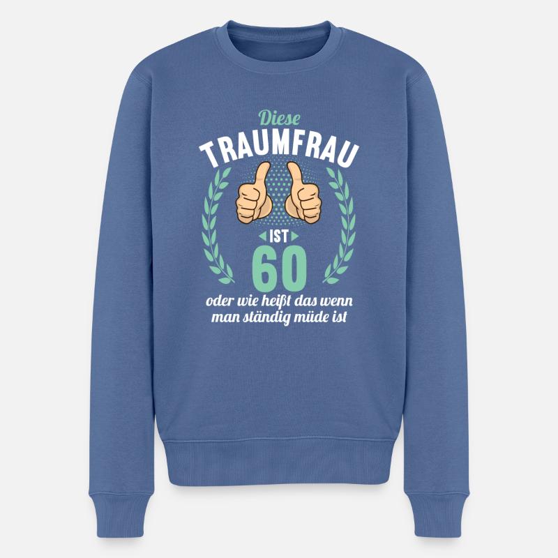 Diese Traumfrau ist 60 Jahre 60 Geburtstag - Männer Premium Bio Pullover - Taubenblau