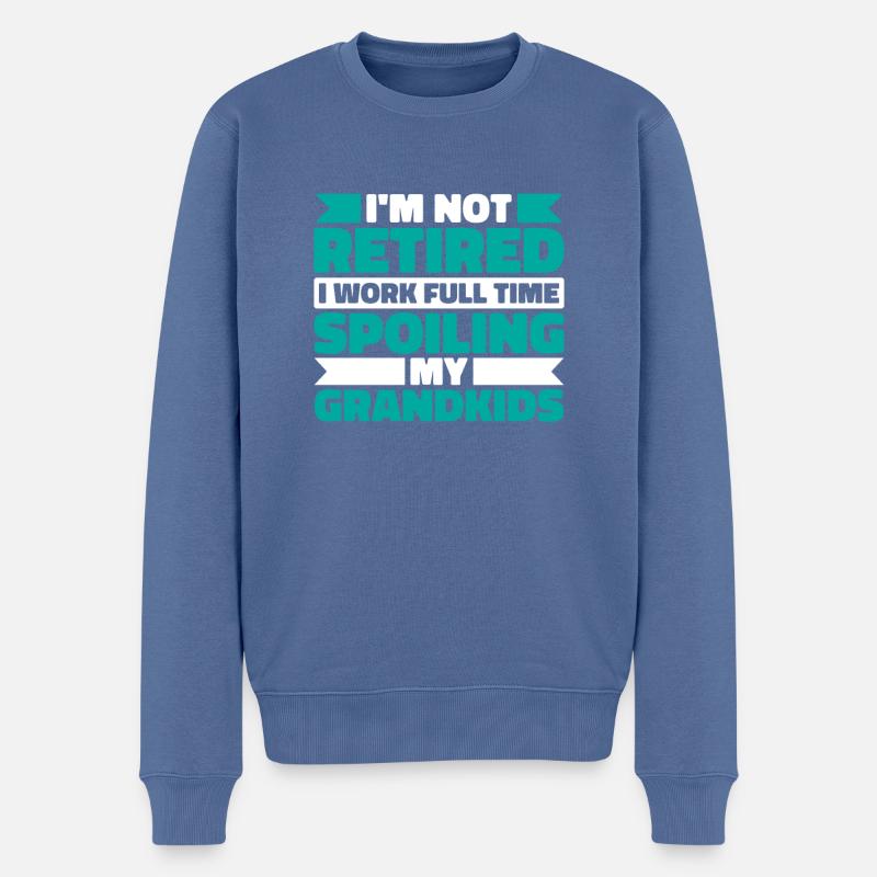 Rentner Rente Enkelkinder - Männer Premium Bio Pullover - Taubenblau