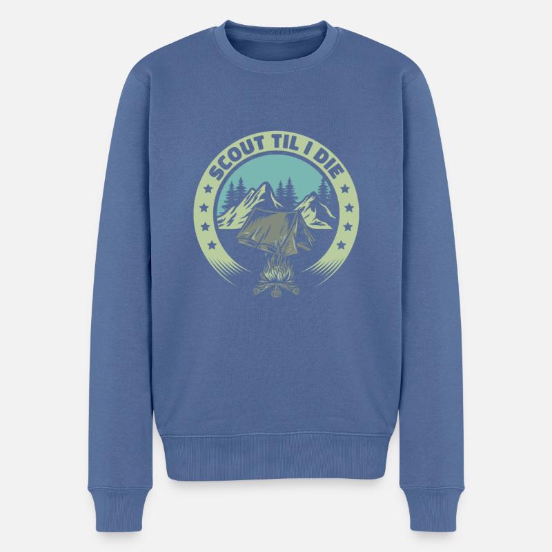 Pfadfinder Zelt - Männer Premium Bio Pullover - Taubenblau