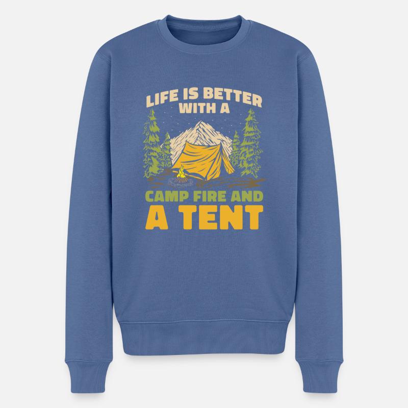 Pfadfinder Zelt - Männer Premium Bio Pullover - Taubenblau