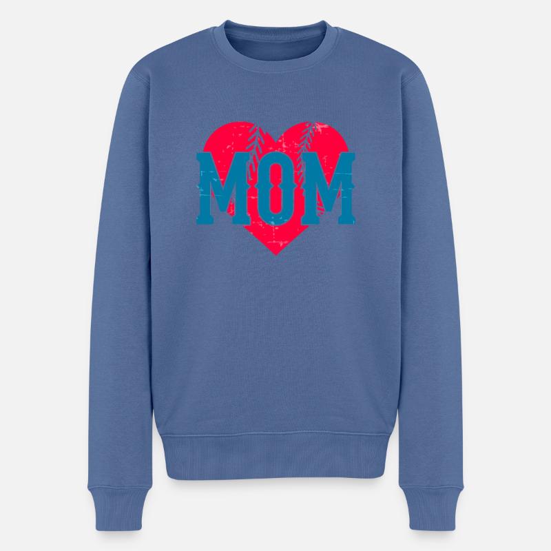 Baseball Mutter Baseball Mama - Männer Premium Bio Pullover - Taubenblau