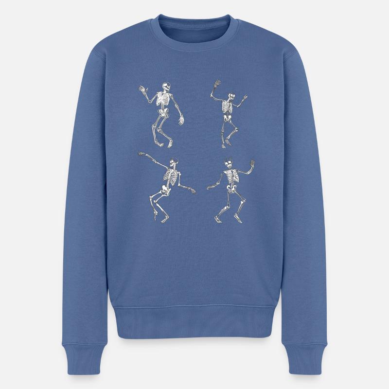 Tanzende Skelette - Männer Premium Bio Pullover - Taubenblau