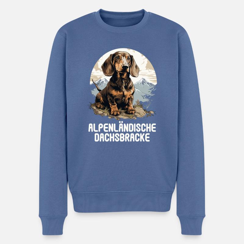 Alpenländische Dachsbracke - Männer Premium Bio Pullover - Taubenblau