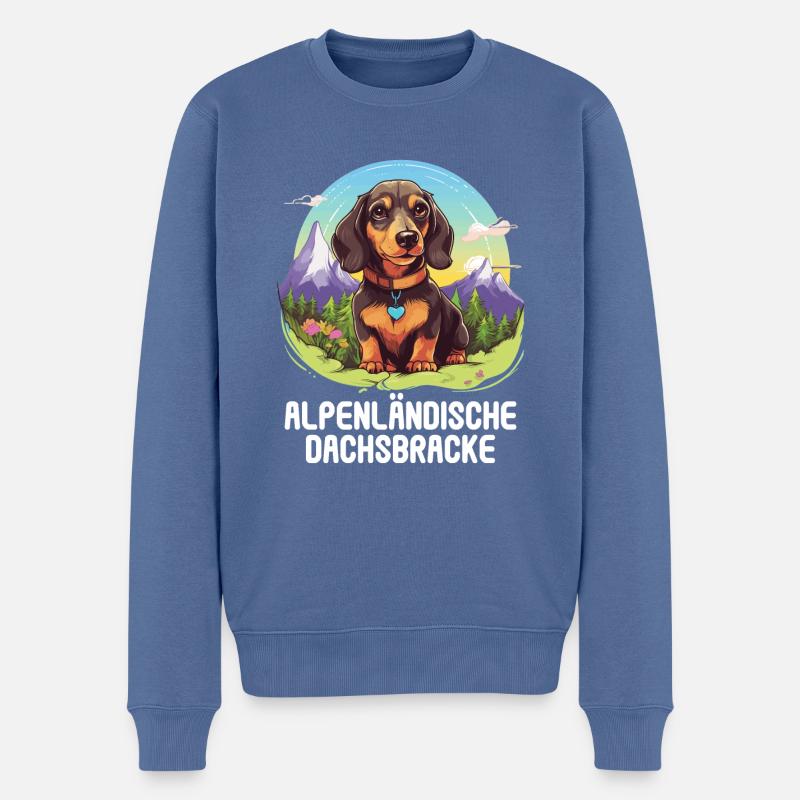 Alpenländische Dachsbracke - Männer Premium Bio Pullover - Taubenblau