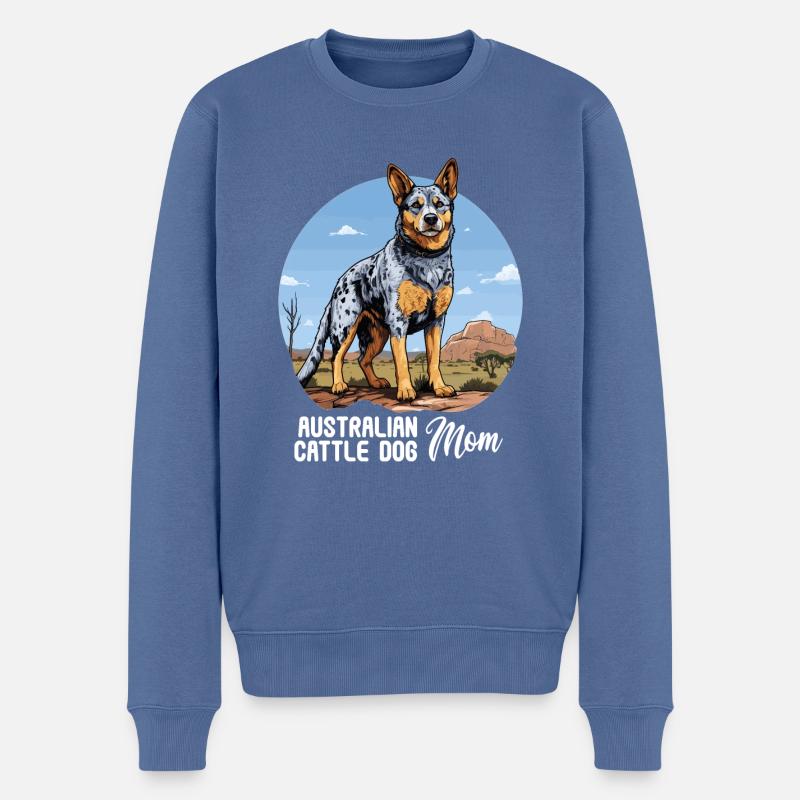 Hund Bouvier australien - Pull Premium bio Homme - bleu pigeon