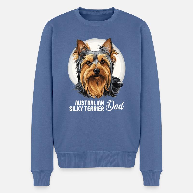 Australian Silky Terrier - Männer Premium Bio Pullover - Taubenblau