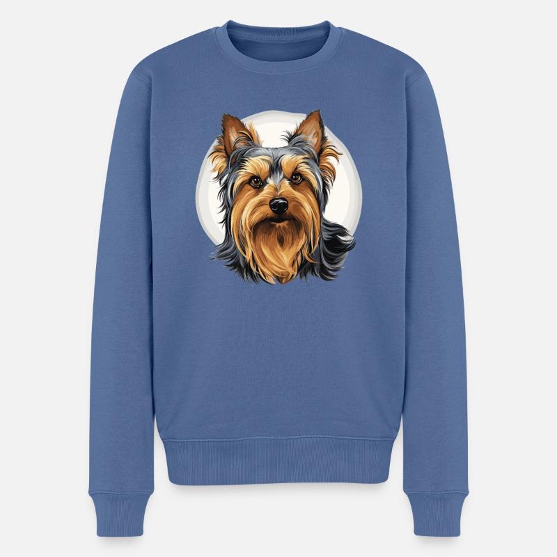 Terrier soyeux australien - Pull Premium bio Homme - bleu pigeon