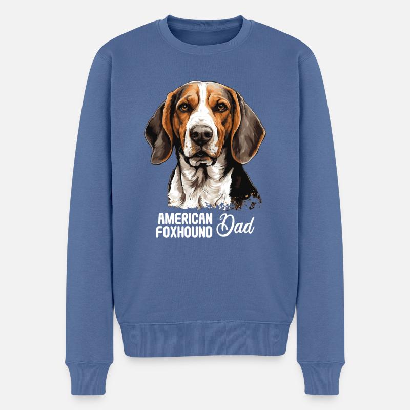 Hund American Foxhound - Männer Premium Bio Pullover - Taubenblau