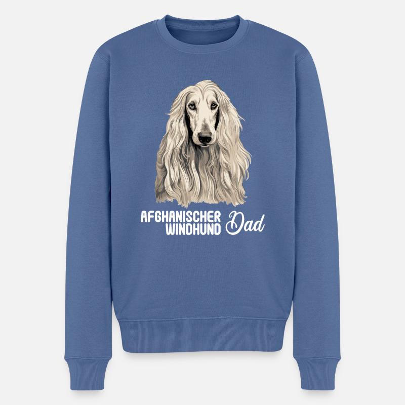 Hund Afghanischer Windhund - Männer Premium Bio Pullover - Taubenblau