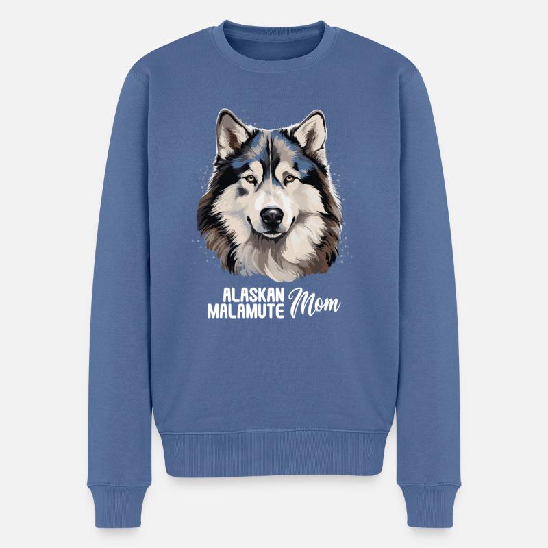 Chien Malamute d’Alaska - Pull Premium bio Homme - bleu pigeon