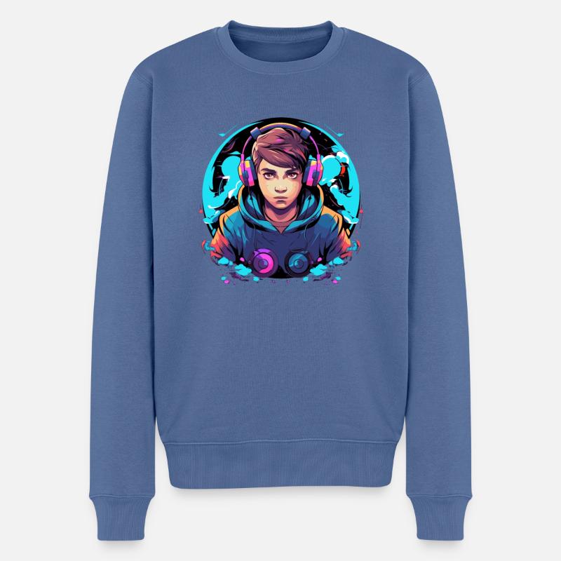 Gaming ist mein Leben - Männer Premium Bio Pullover - Taubenblau