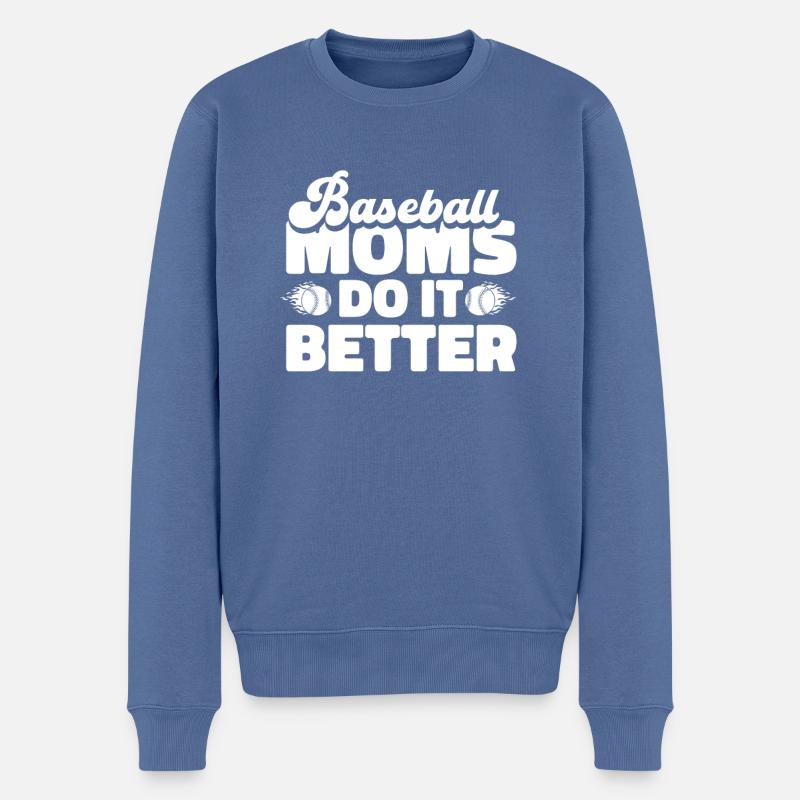 Baseball Baseball Mama - Männer Premium Bio Pullover - Taubenblau