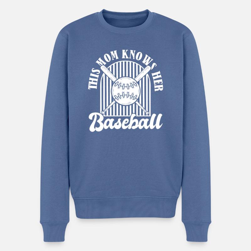 Baseball Baseball Mama - Männer Premium Bio Pullover - Taubenblau