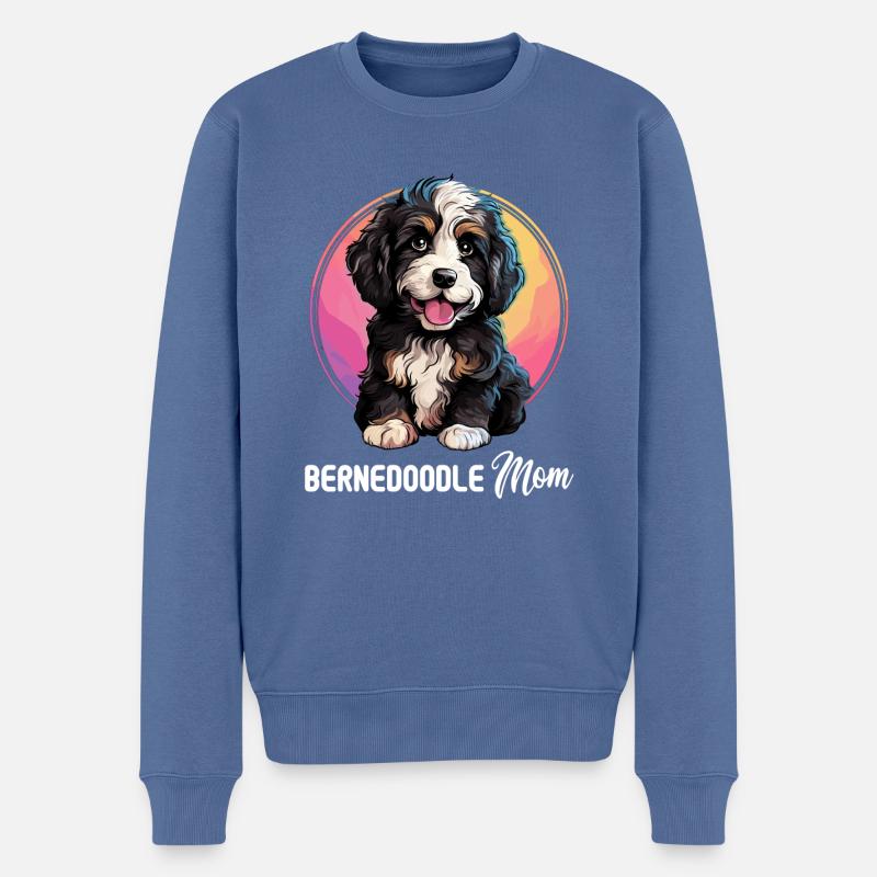 Hund Bernedoodle - Männer Premium Bio Pullover - Taubenblau