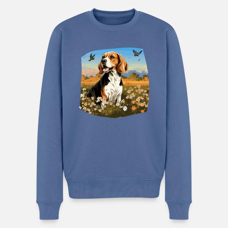 Hund Beagle Harrier - Männer Premium Bio Pullover - Taubenblau