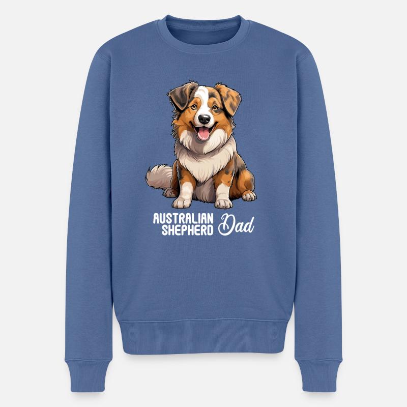 Chien Berger Australien - Pull Premium bio Homme - bleu pigeon