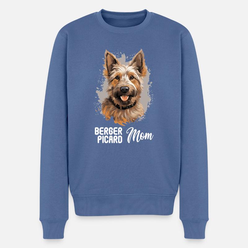 Hund Berger Picard - Männer Premium Bio Pullover - Taubenblau