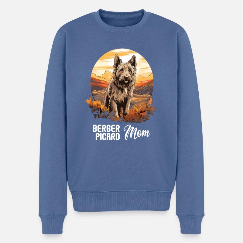 Hund Berger Picard - Männer Premium Bio Pullover - Taubenblau
