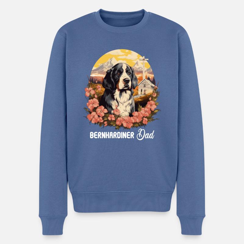 Chien Saint-Bernard - Pull Premium bio Homme - bleu pigeon