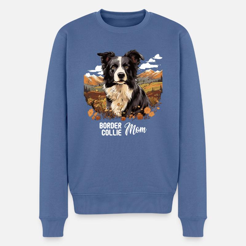 Hund Border Collie - Männer Premium Bio Pullover - Taubenblau