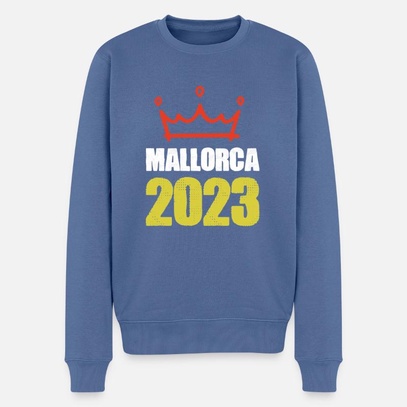 Mallorca 2023 - Männer Premium Bio Pullover - Taubenblau