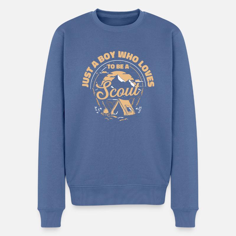 Pfadfinder - Männer Premium Bio Pullover - Taubenblau