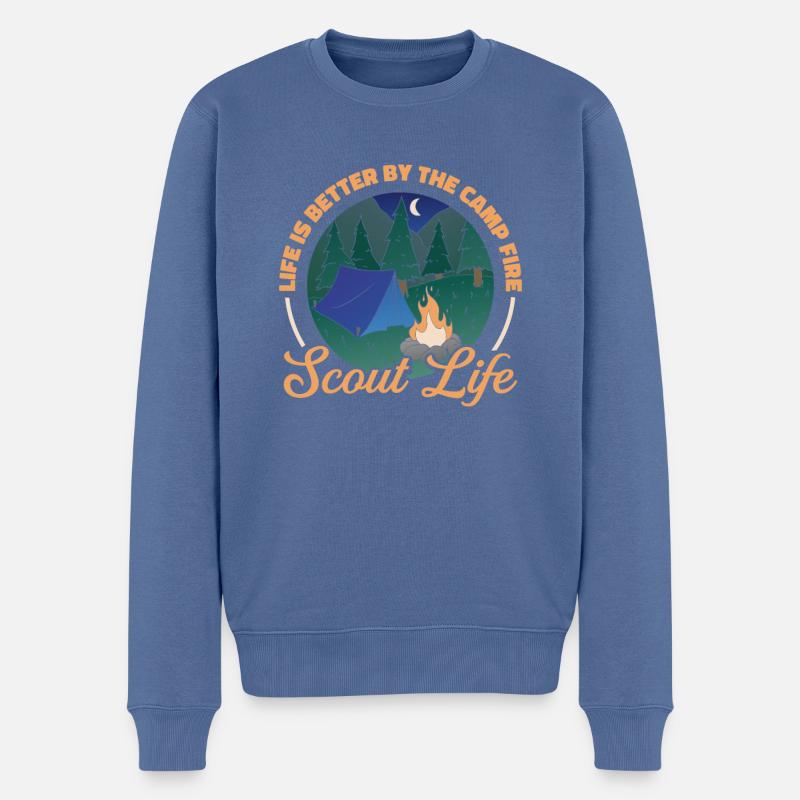 Pfadfinder - Männer Premium Bio Pullover - Taubenblau