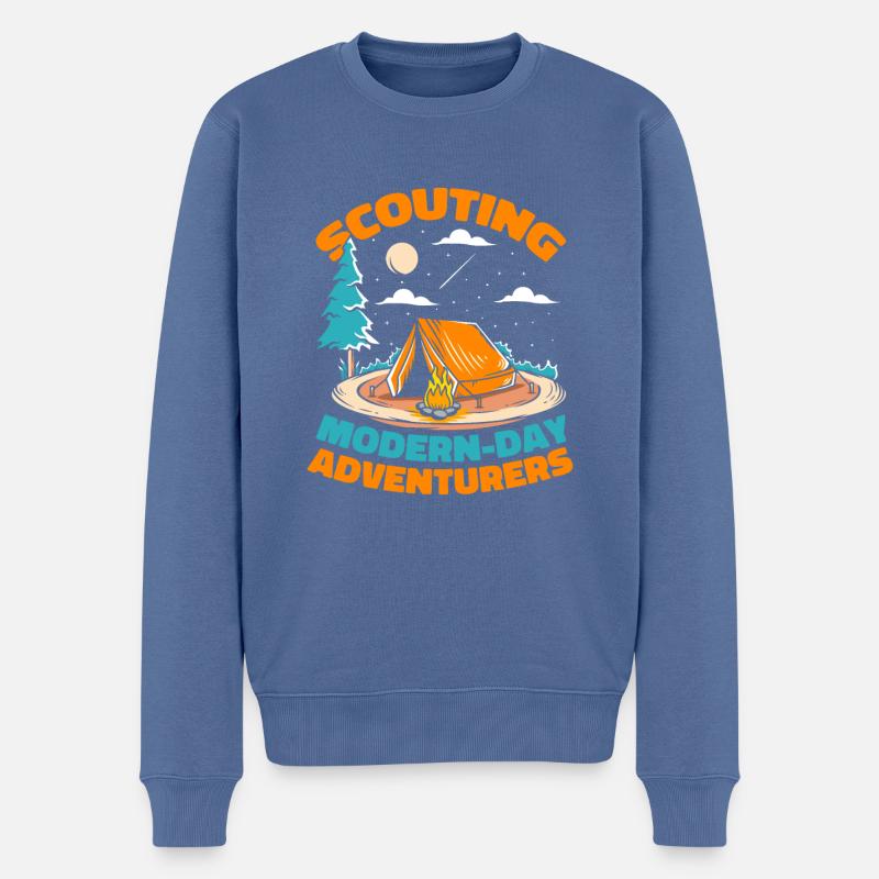 Pfadfinder - Männer Premium Bio Pullover - Taubenblau