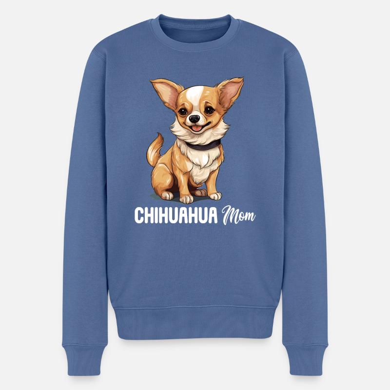 Hund Chihuahua - Männer Premium Bio Pullover - Taubenblau