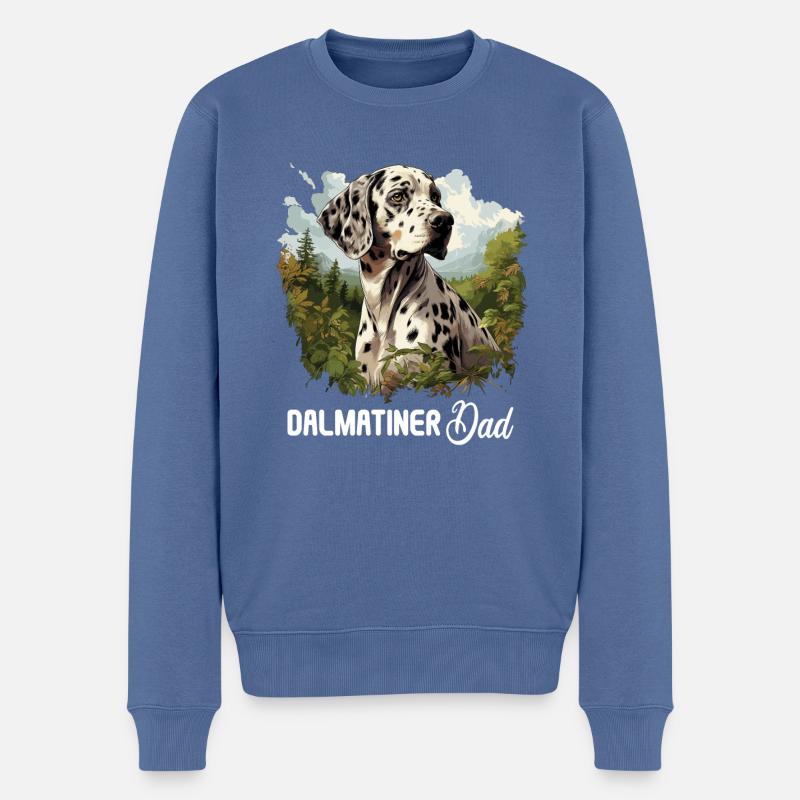 Hund Dalmatiner - Männer Premium Bio Pullover - Taubenblau