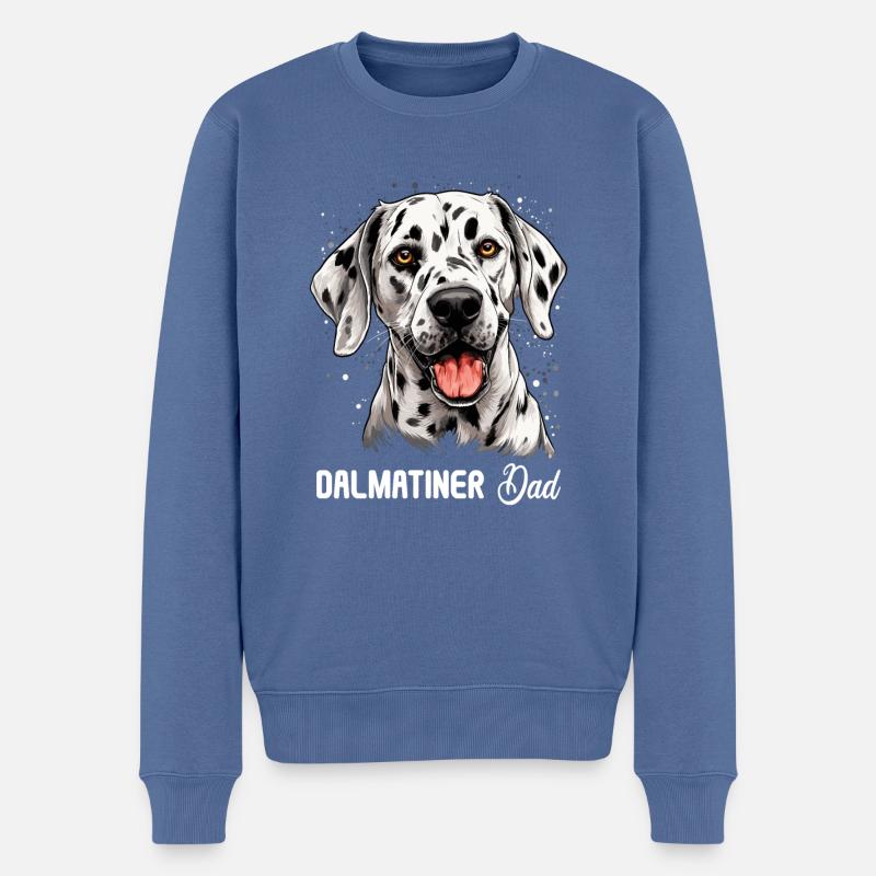Hund Dalmatiner - Männer Premium Bio Pullover - Taubenblau