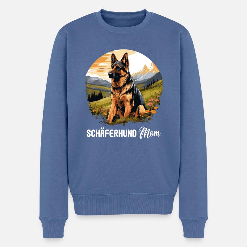 Chien Berger - Pull Premium bio Homme - bleu pigeon