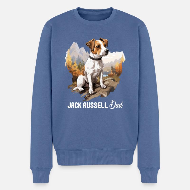 Hund Jack Russell - Männer Premium Bio Pullover - Taubenblau