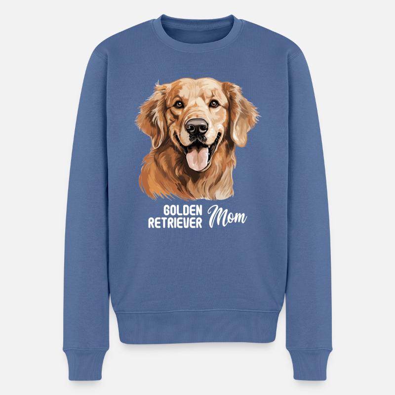 Hund Golden Retriever - Männer Premium Bio Pullover - Taubenblau