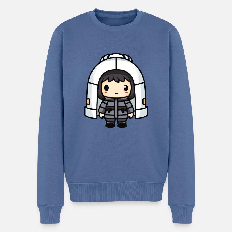 Iglu Eskimo Winter Comic - Männer Premium Bio Pullover - Taubenblau