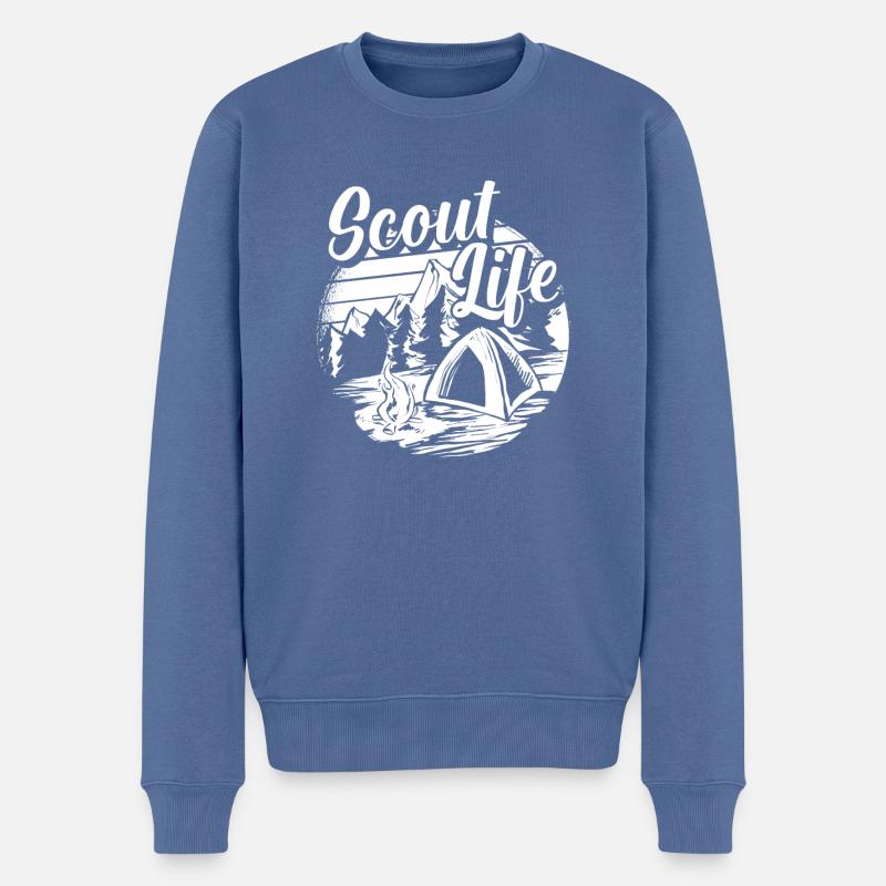 Pfadfinder Scout Life - Männer Premium Bio Pullover - Taubenblau